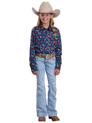 Chemise Western Horses & Roses Five Star - Fille