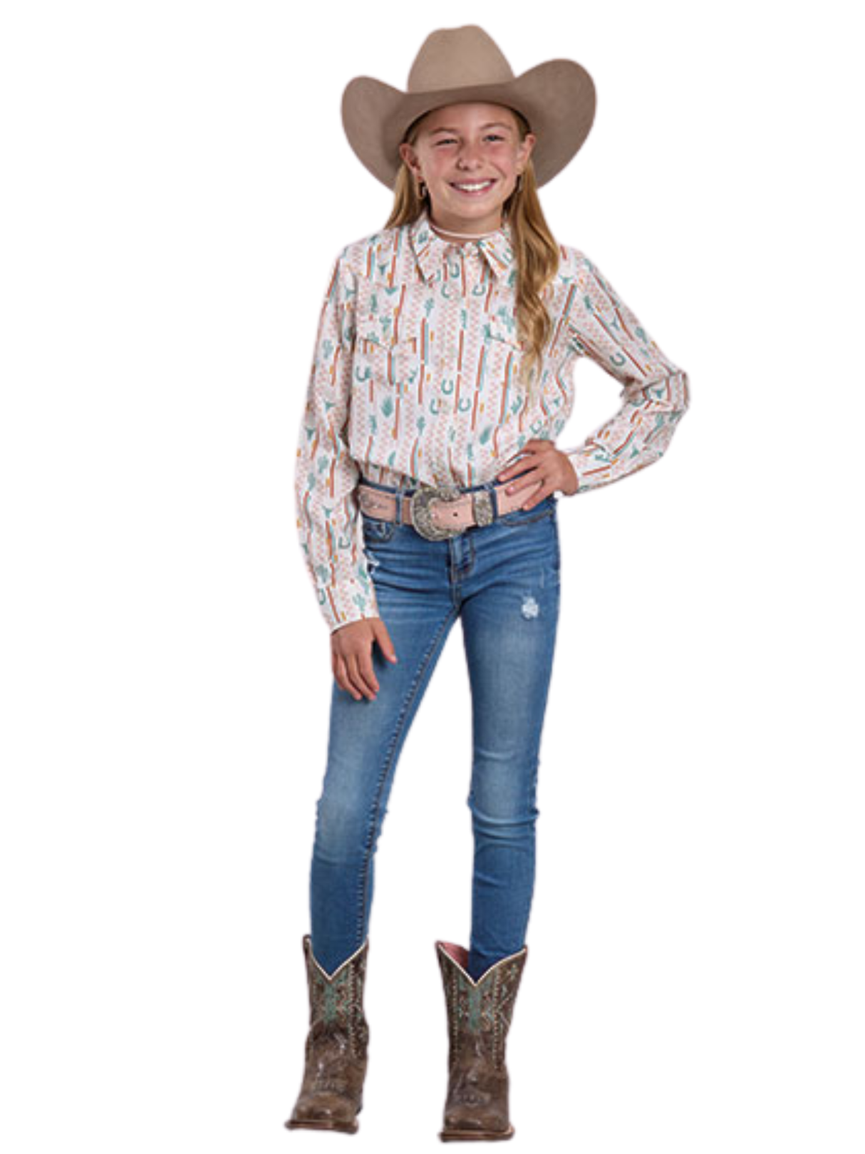 Girls' Western Check Shirt
