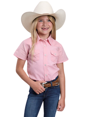 Chemise Western à manches courtes Rose - Fille