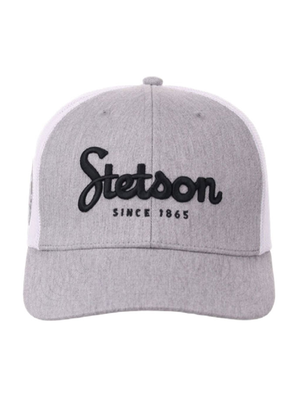 Grey Embroidered Trucker Cap