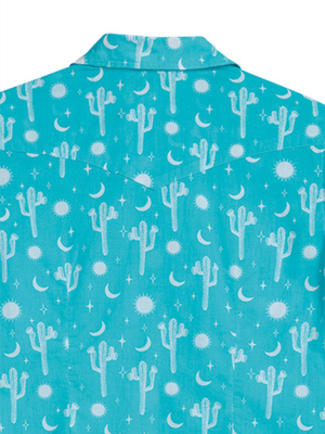 Women's Western Boho Cactus Snap Shirt