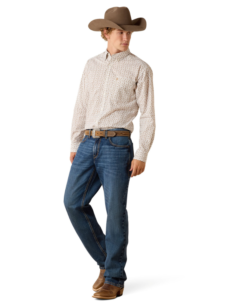 Chemise Pancho Classic Fit White Bottles Print - Homme