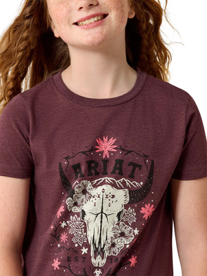 T-shirt Skulls & Florals - Fille