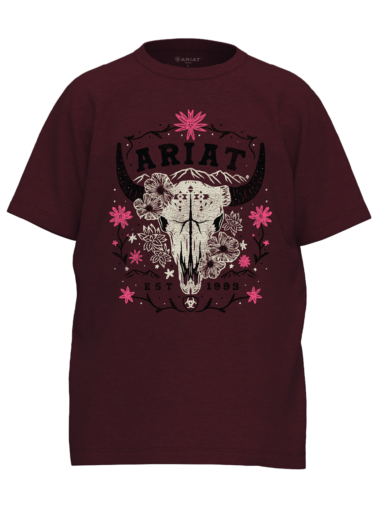 T-shirt Skulls & Florals - Fille