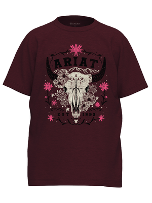 T-shirt Skulls & Florals - Fille