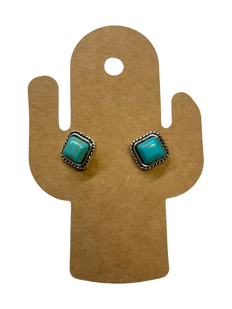 Boucles d'oreilles pierre turquoise