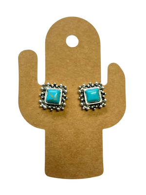 Boucles d'oreilles pierre turquoise