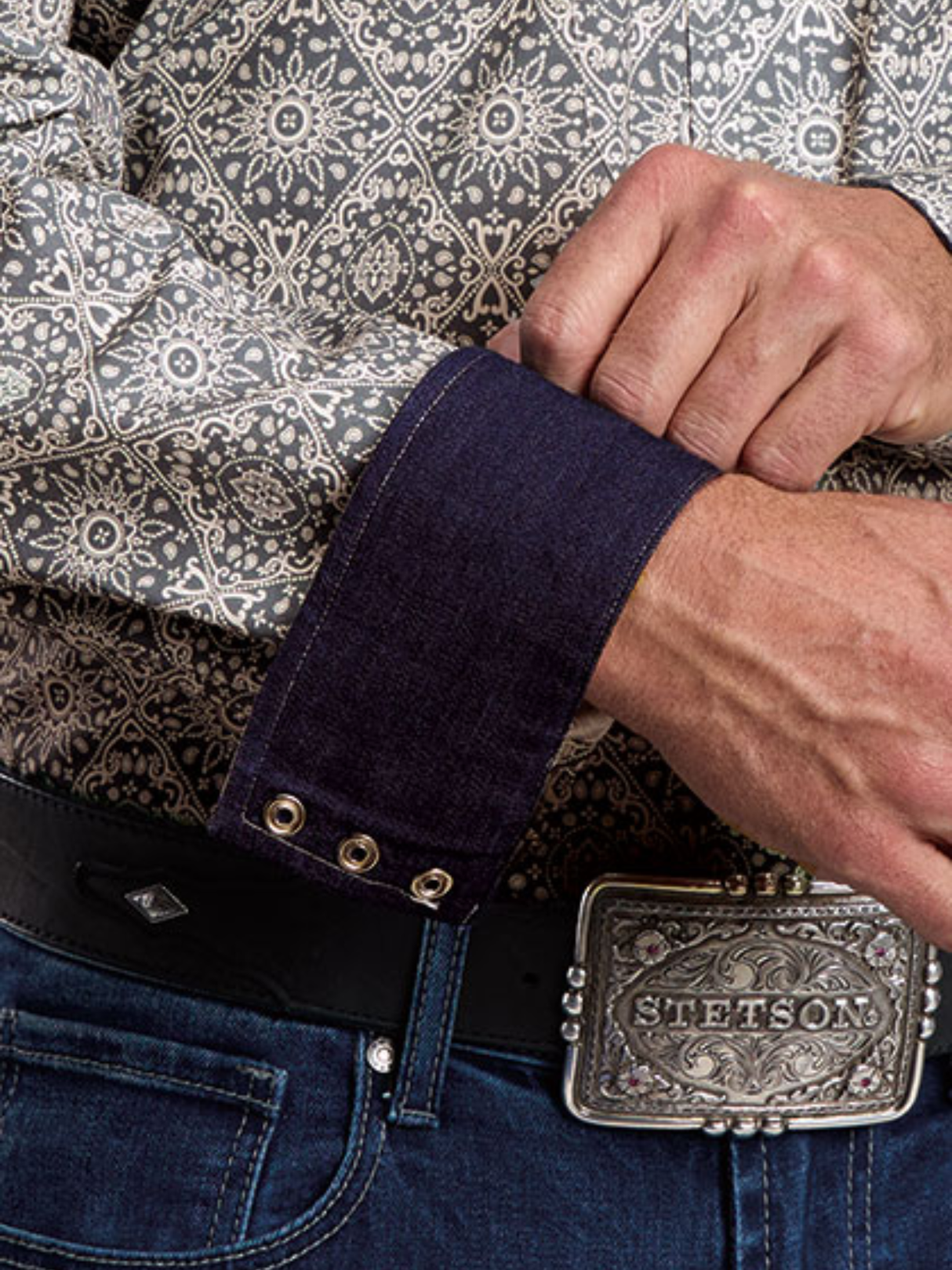 Chemise Western Grey Bandana - Homme