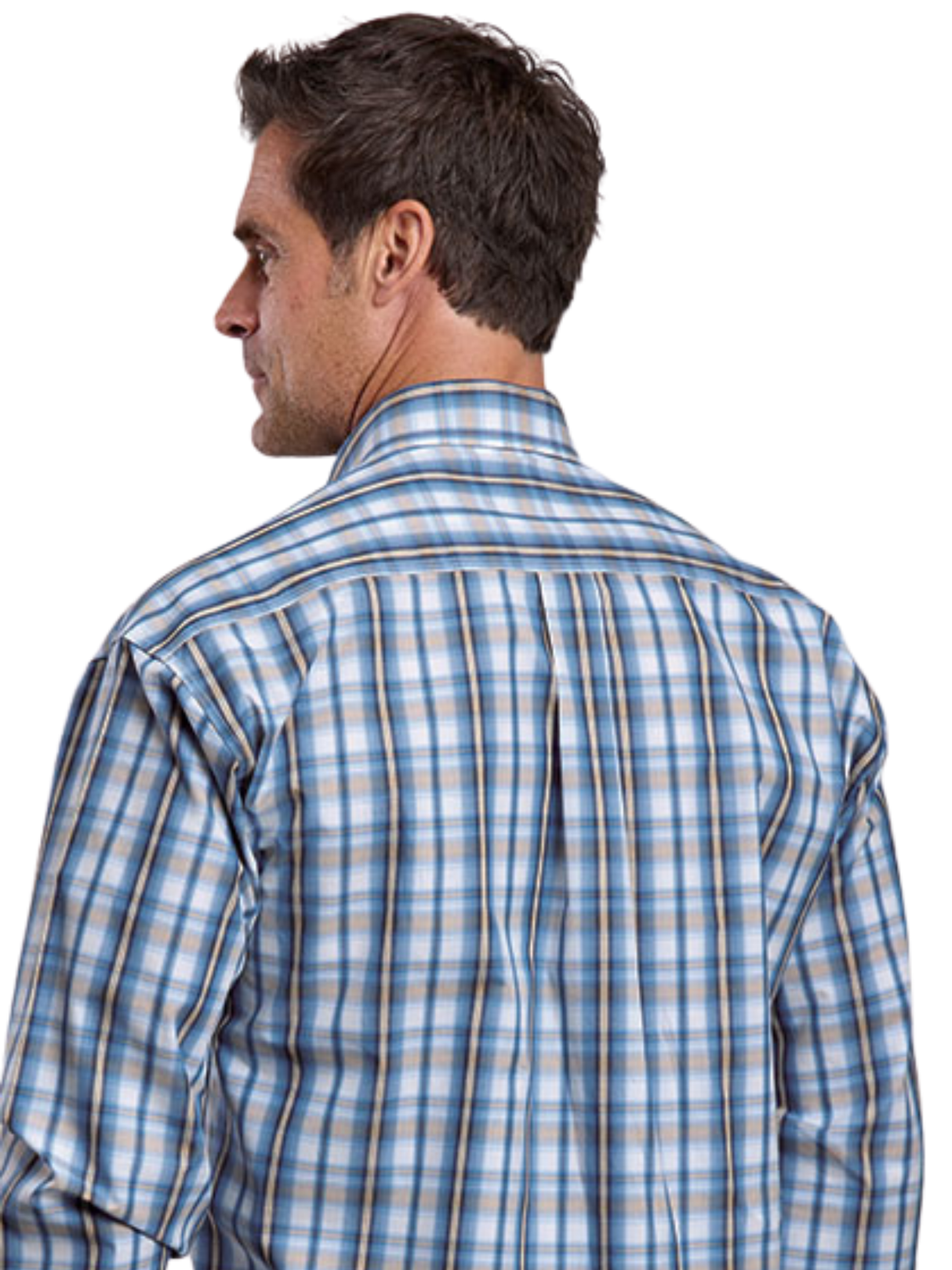 2879 Blue Vintage Dobby Western Shirt - Men