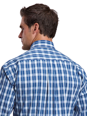 Chemise Western à carreaux Navy Check Dobby - Homme