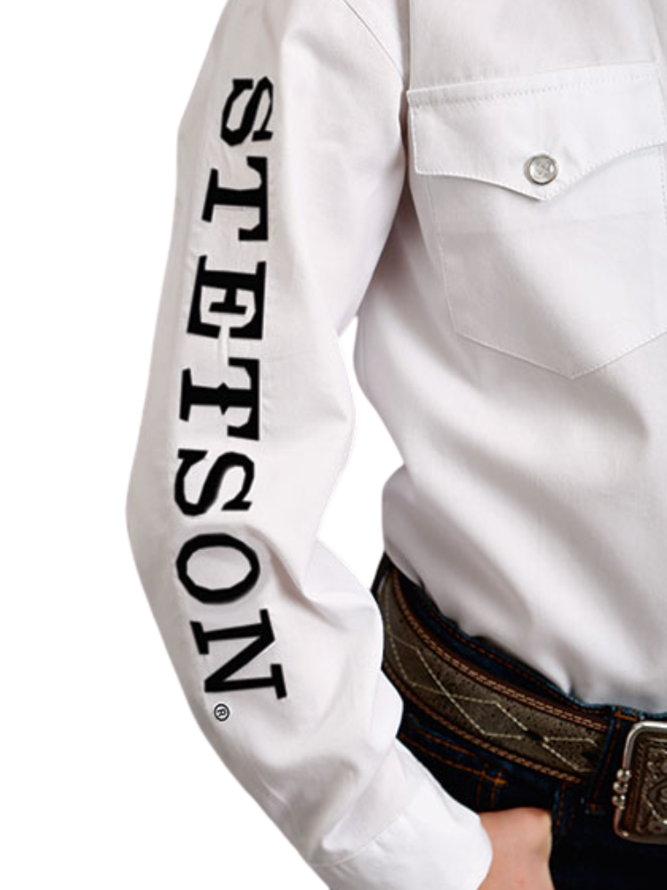 Chemise Western Blanche à Broderie Stetson - Garçon