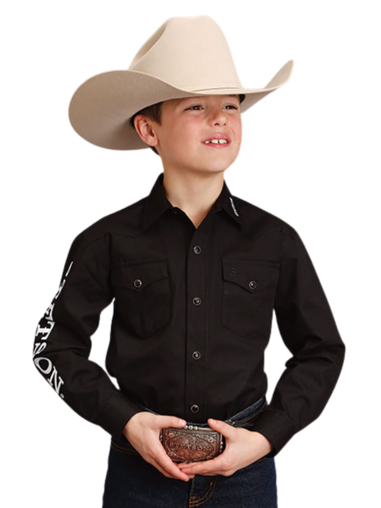 Chemise Western Noire à broderies Stetson - Garçon
