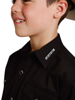 Chemise Western Noire à broderies Stetson - Garçon