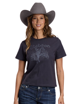 T-Shirt Cowgirl in Desert Scene - Femme