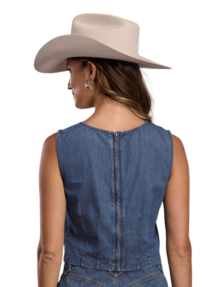 Blouse En Jean Structurée Sans Manches - Femme