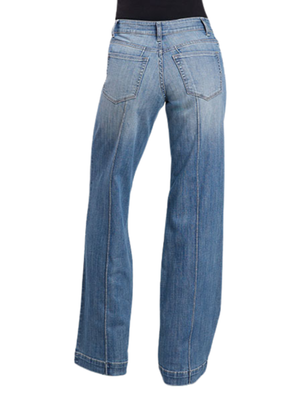 Jeans Western 675 Midrise Wide Leg Bleu - Femme