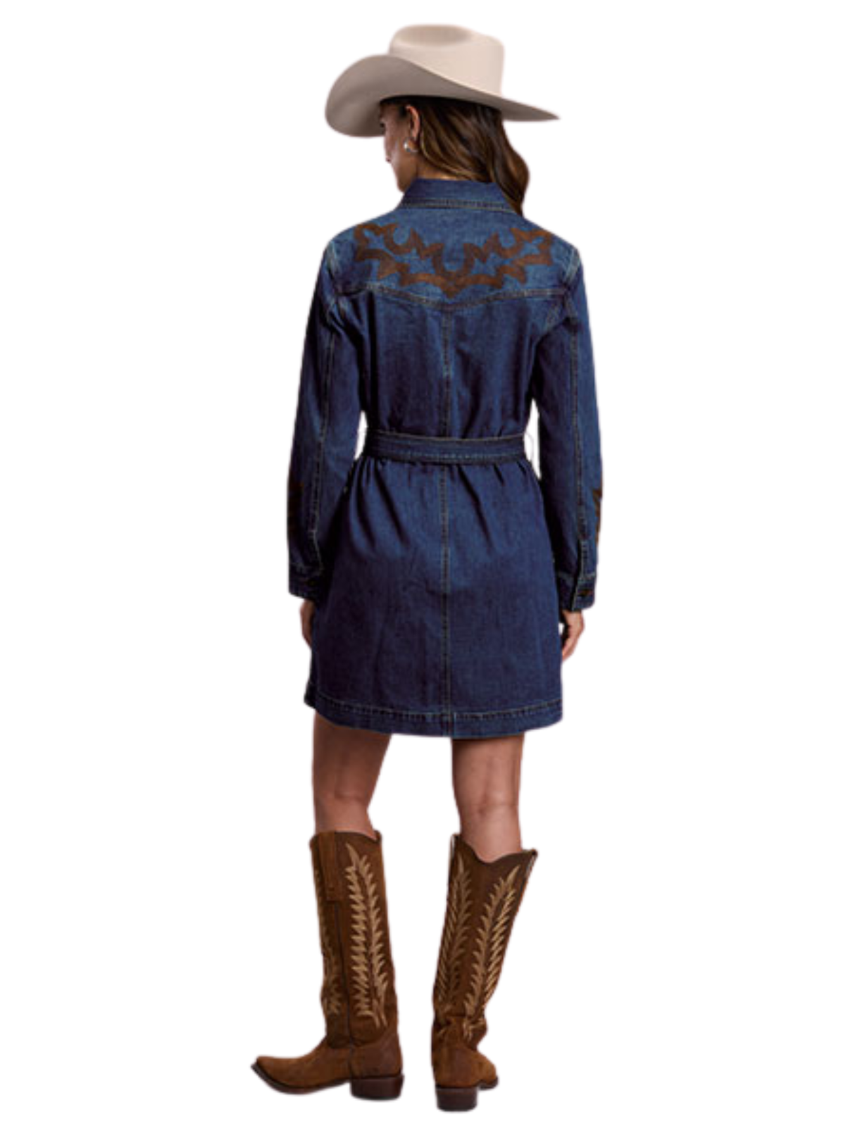 Robe-chemise en denim boutonnée - Femme