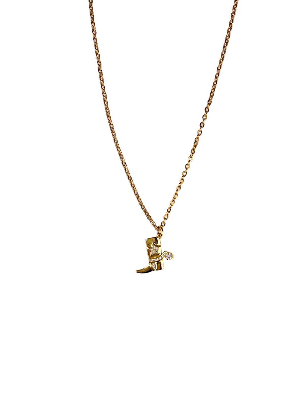 Shiny Cowboy Boot Necklace