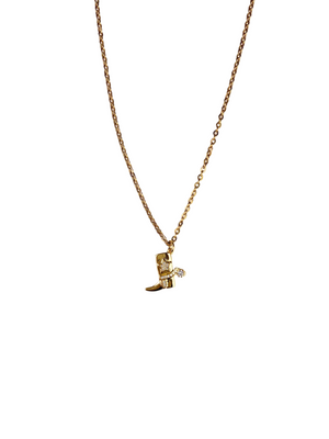 Shiny Cowboy Boot Necklace