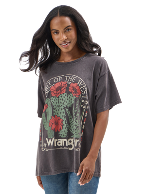 T-shirt Oversized cactus flowers - Femme