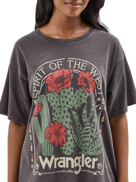 T-shirt Oversized cactus flowers - Femme