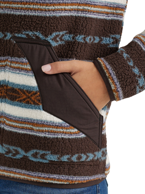 Pull Sherpa avec zip Aztec - Femme