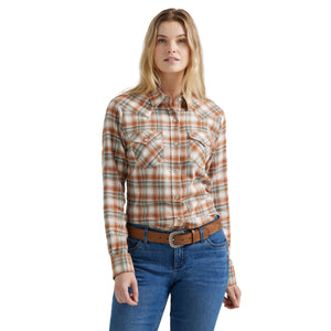 Chemise carreauté pumpkin moss - Femme