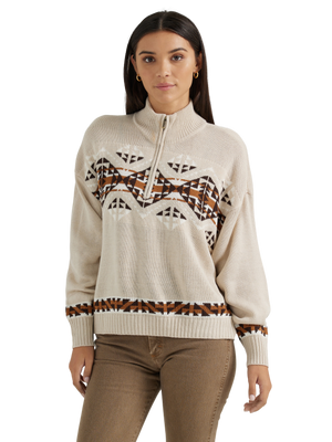 Sweater Tricot avec zip Aztec - Femme