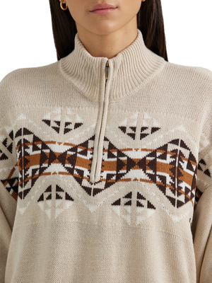 Sweater Tricot avec zip Aztec - Femme