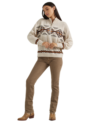 Sweater Tricot avec zip Aztec - Femme