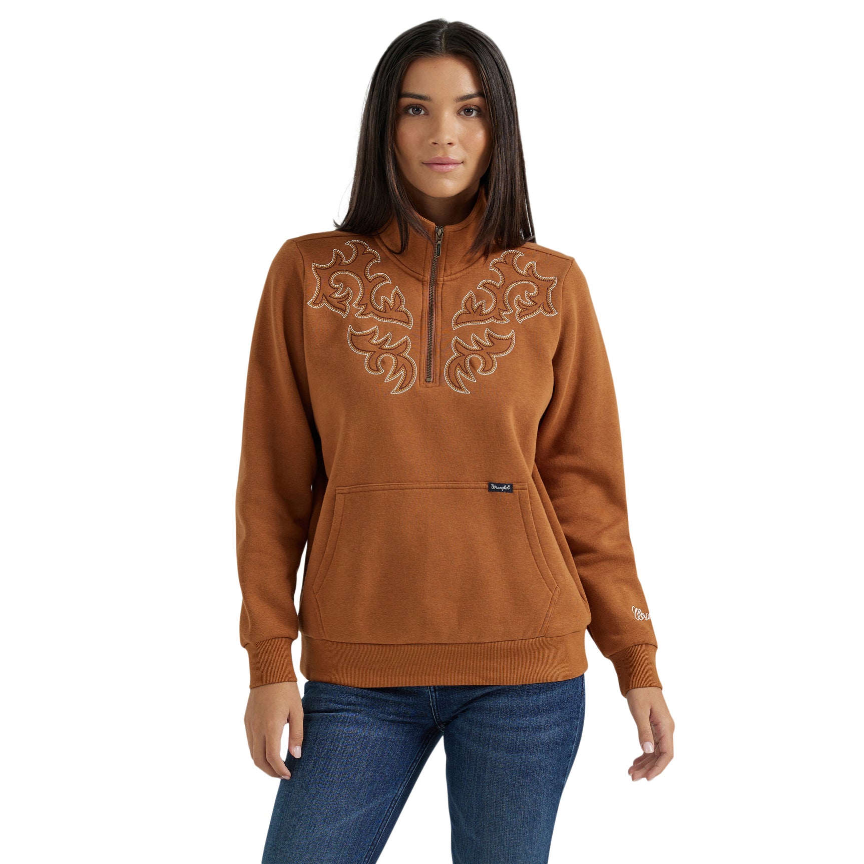 Sweatshirt Quarter Zip boot stitch - Femme