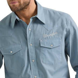 Chemise Vintage Chambray Bleu - Homme