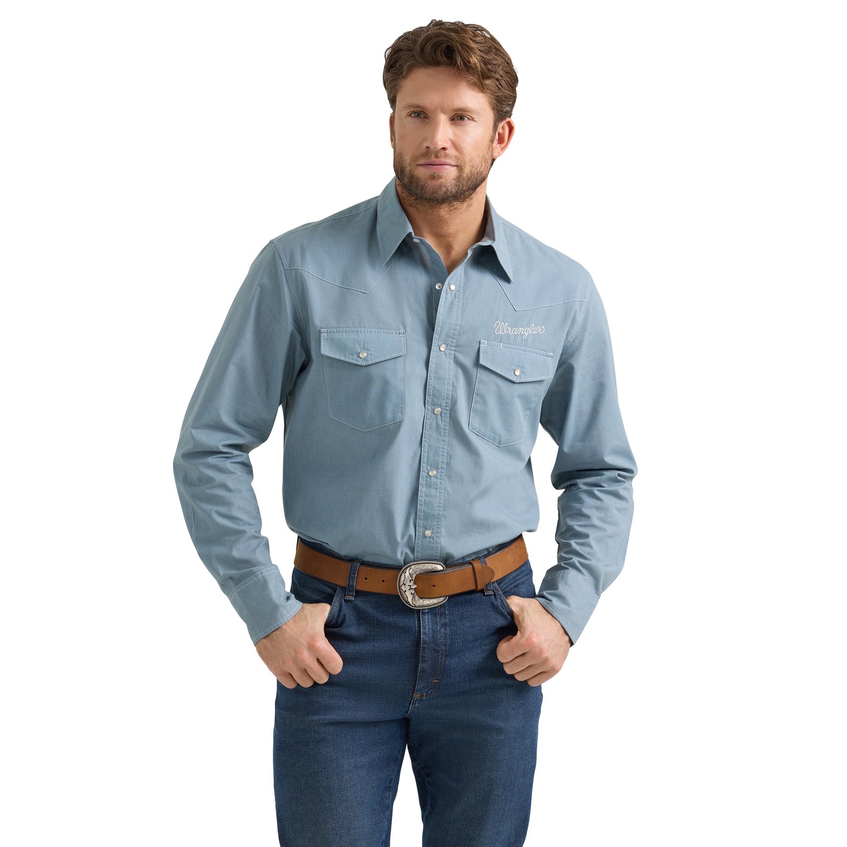 Chemise Vintage Chambray Bleu - Homme