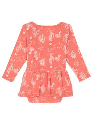 Coral Cactus Skirted Bodysuit - Toddler