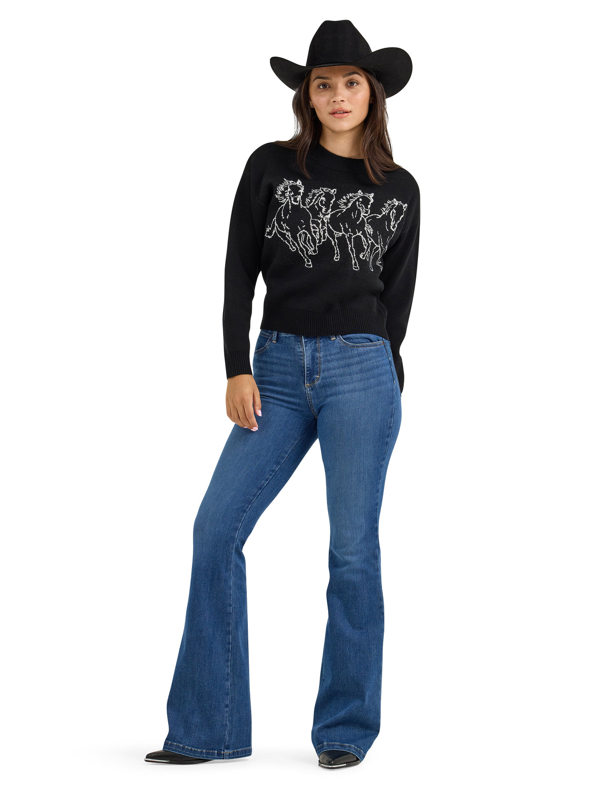 Women's Elsie Flare High Waisted Western Bespoke Jeans