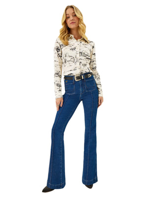 Jeans Wrangler x Lainey Wilson Bare Back Flare High Rise - Femme