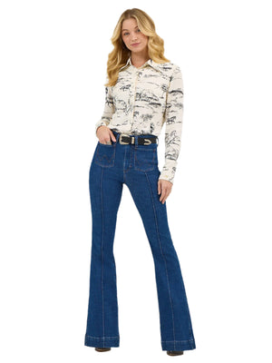 Jeans Wrangler x Lainey Wilson Bare Back Flare High Rise - Femme