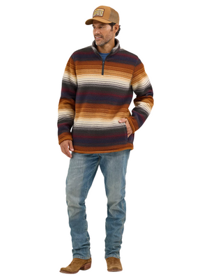 Pull Sherpa rayé à quart de zip - Homme