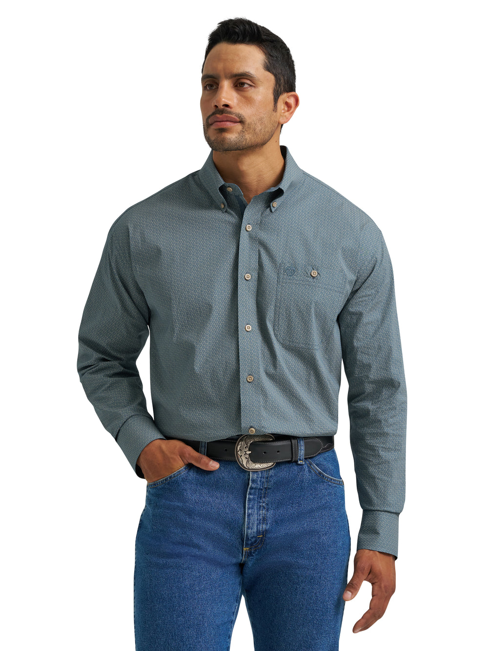 Chemise Western Wrangler George Strait – Taille XL – À Carreaux Multicolore – Occasion Parfait état