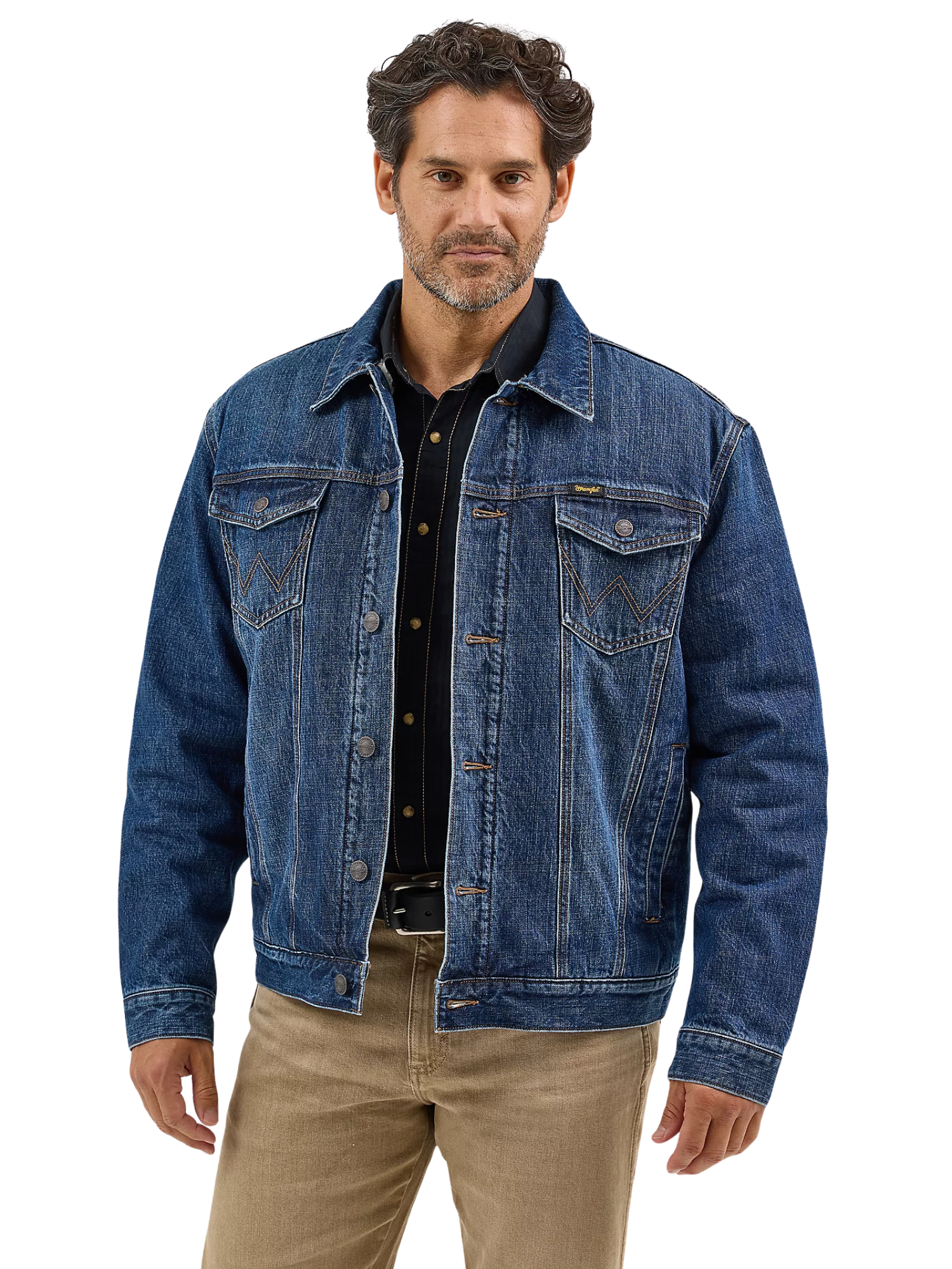 Wrangler Western Denim Coat with Sherpa Lining - Men's 112368307