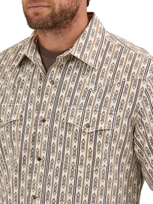 Chemise Western Ecru Stripes - Homme