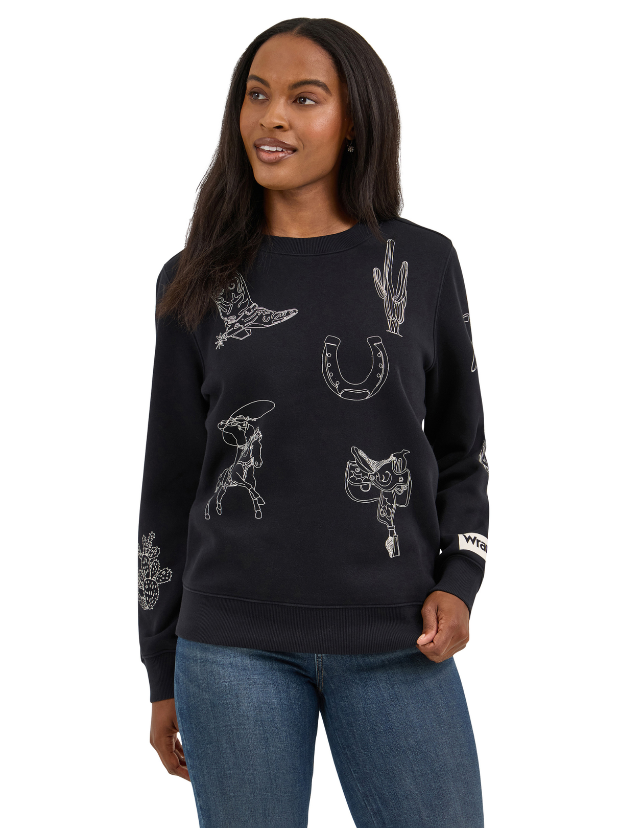 Sweatshirt Punchy Crew Western Icons - Femme
