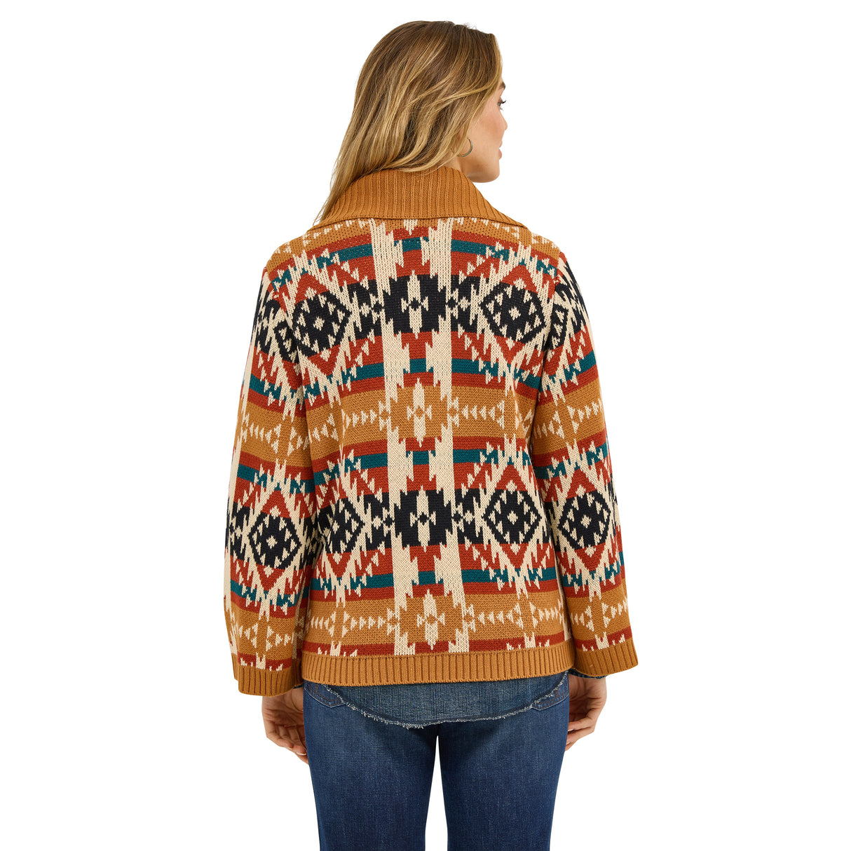 Cardigan Western à Motif Mustard - Femme