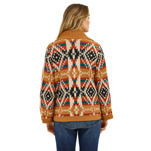 Cardigan Western à Motif Mustard - Femme