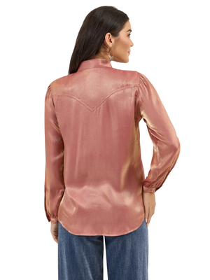 Chemise western Tie Neck Rose Gold - Femme