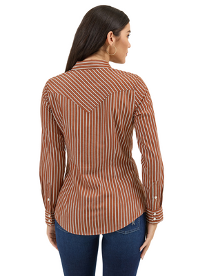 Chemise Western Rust Stripes - Femme