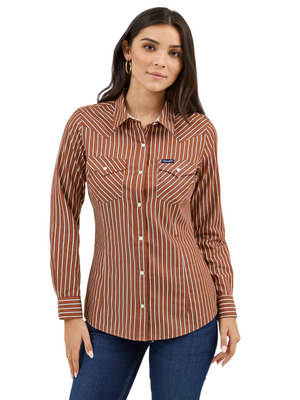 Chemise Western Rust Stripes - Femme