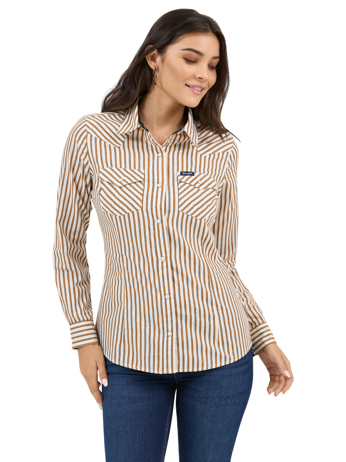 Chemise Western White Rust Lines - Femme