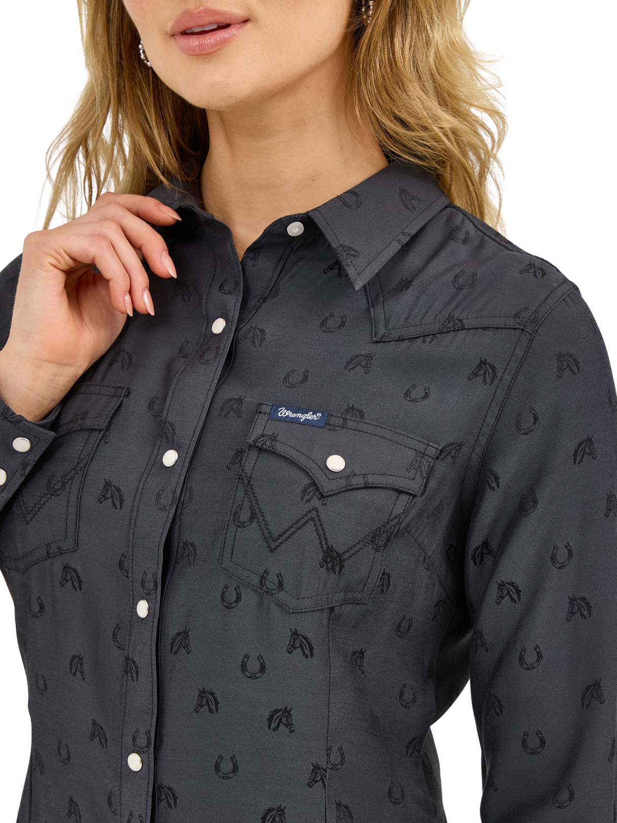 Chemise Western Retro Snap Horseshoe - Femme