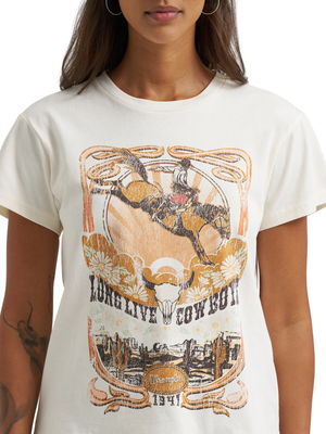 T-Shirt Long Live Cowboys Buckin - Femme